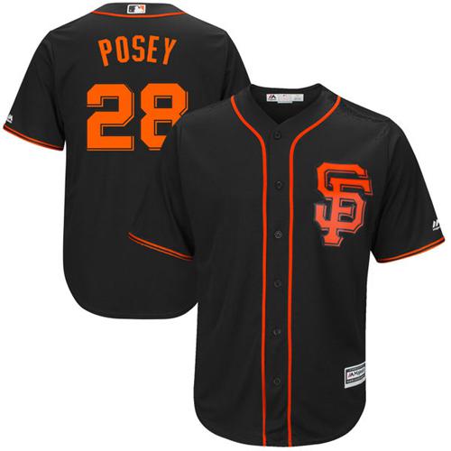 Giants #28 Buster Posey Black Alternate New Cool Base Stitched MLB Jersey